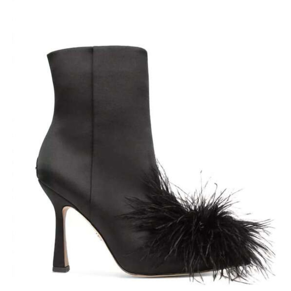 NEW Sam Edelman x Anthropologie Ency Black Satin Heel Ankle Boot women size 7